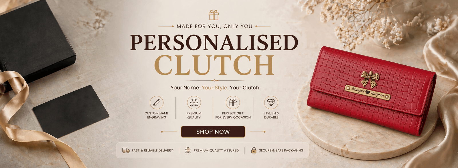 MellowPrint personalised clutch banner